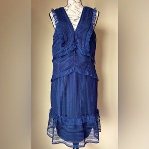 Preloved BARDOT Lace Navy Blue Cocktail Dress Size 12/XL Org $129